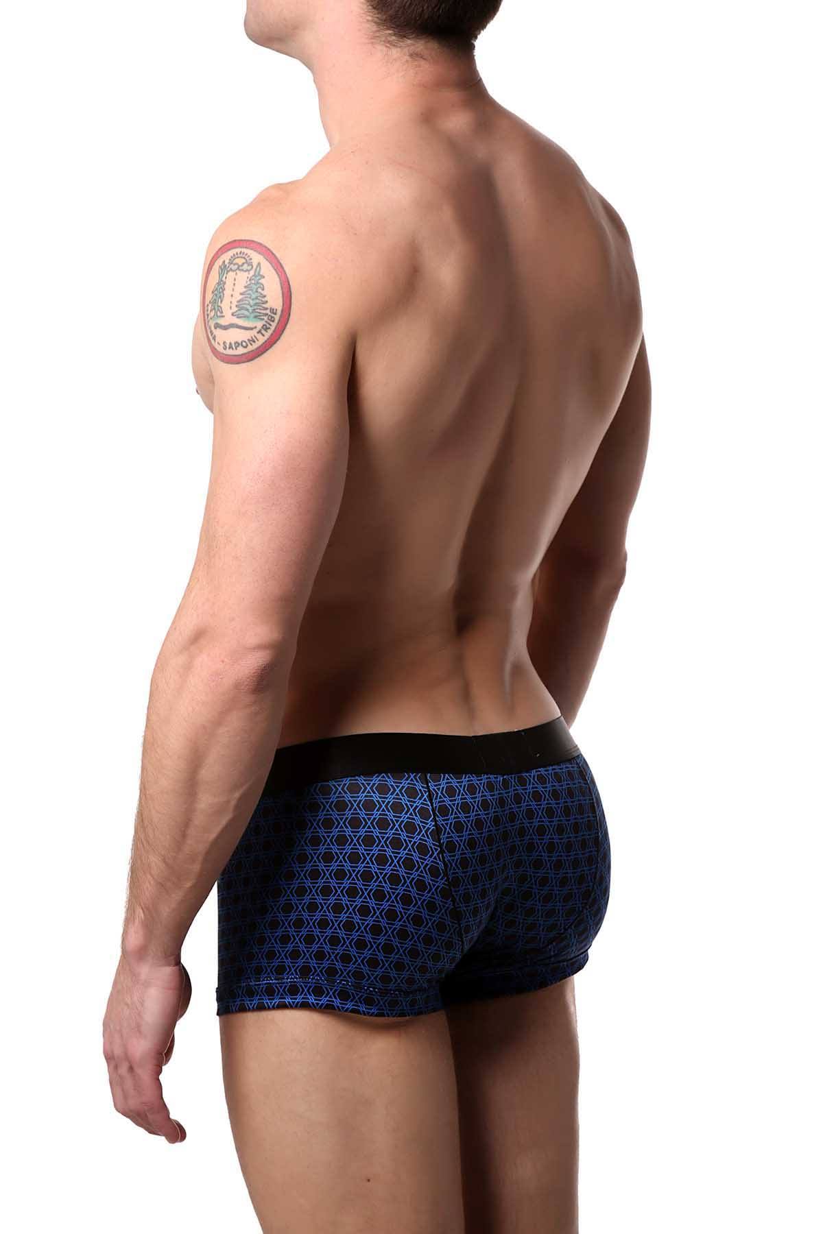 Parke & Ronen Black/Cobalt Setai-Printed Low-Rise Trunk