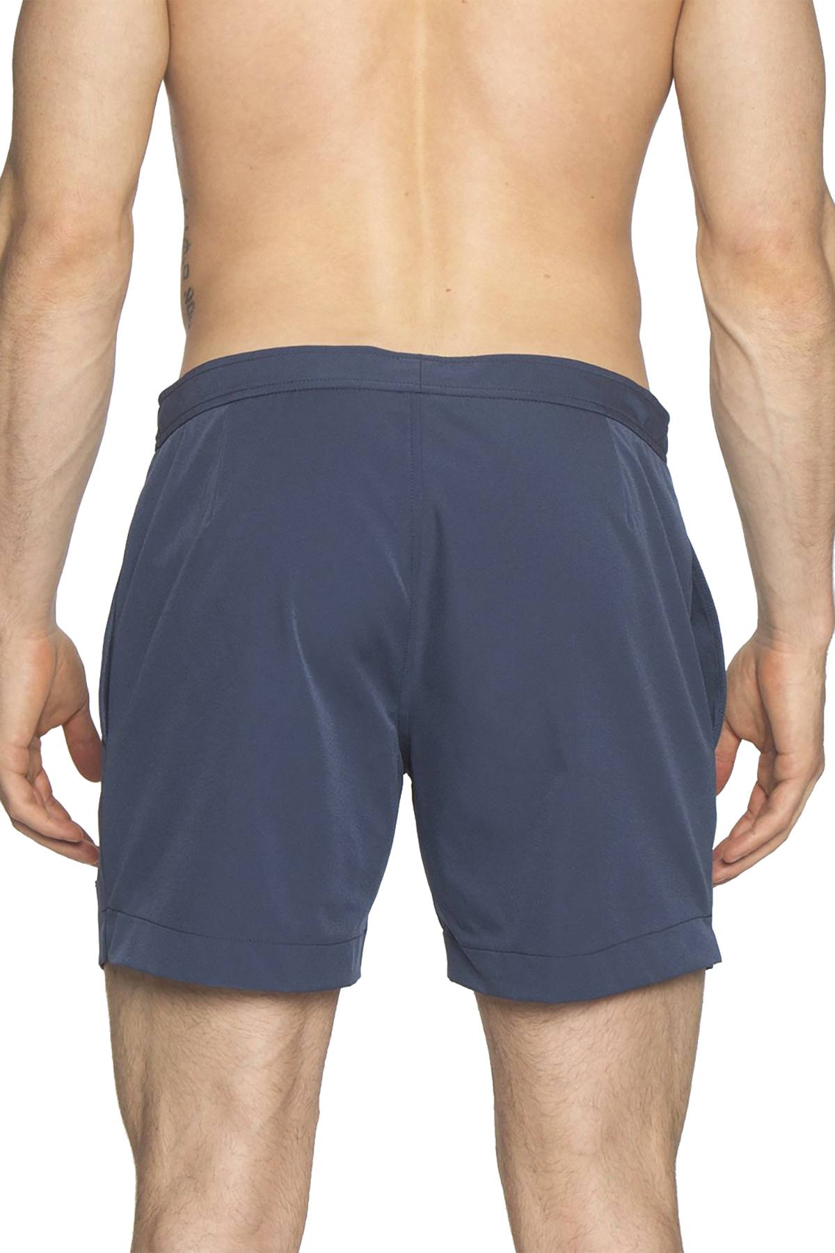 Parke and Ronen Mid-Blue/White 5" Lido Swim Short