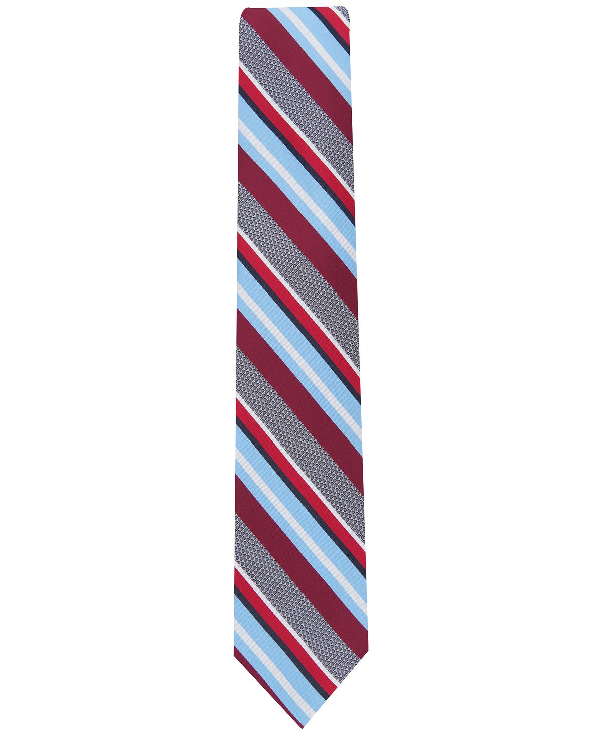 Perry Ellis Conklin Classic Stripe Tie Burgundy