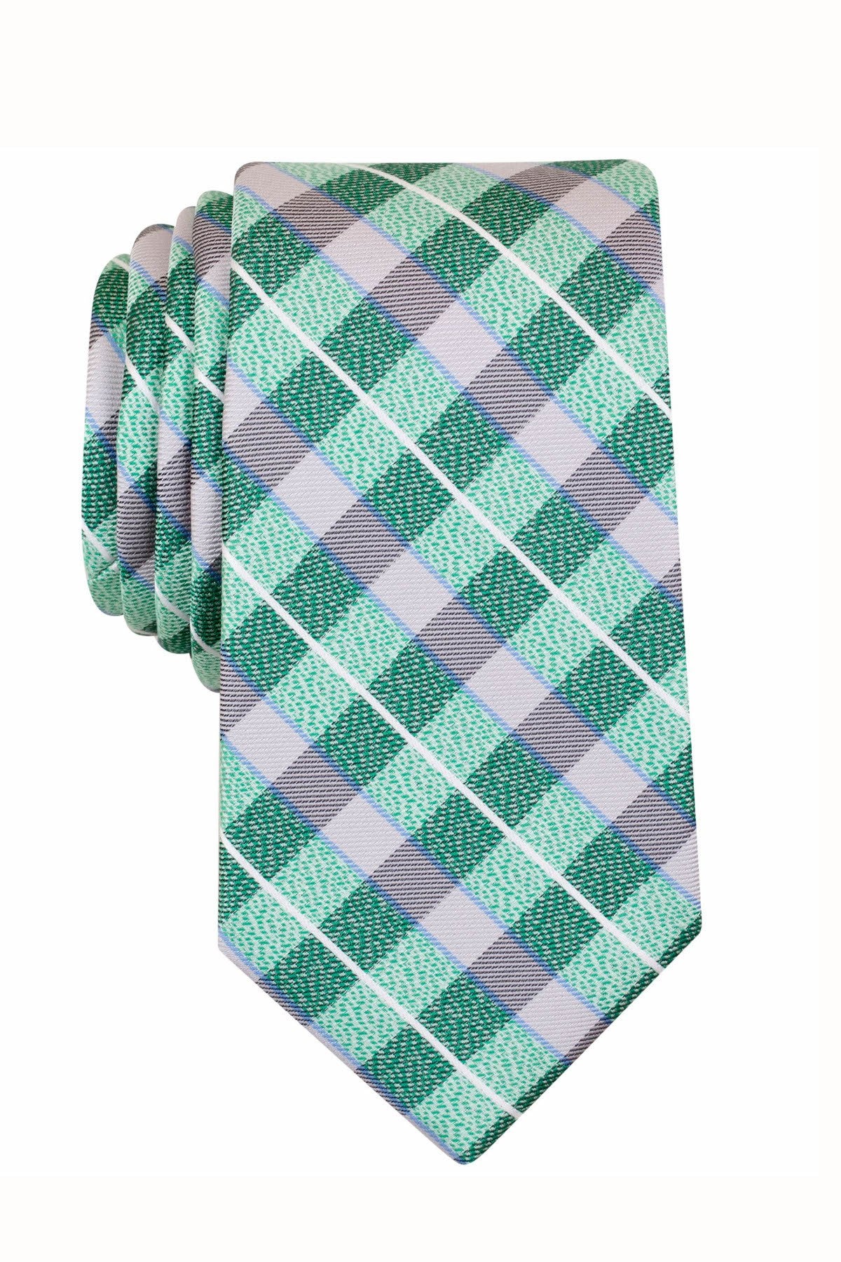 Perry Ellis Green Batello Check Tie