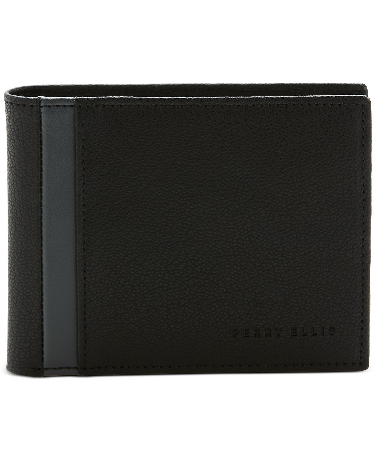 Perry Ellis Portfolio Gray Contrast Bifold Wallet Black