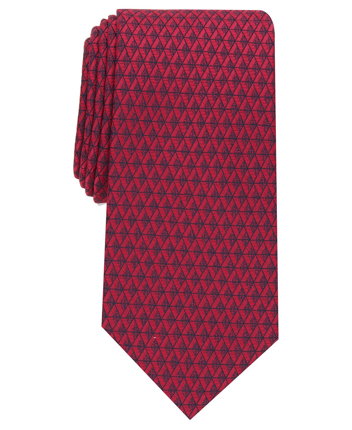 Perry Ellis Scheer Classic Geo Neat Tie Burgundy