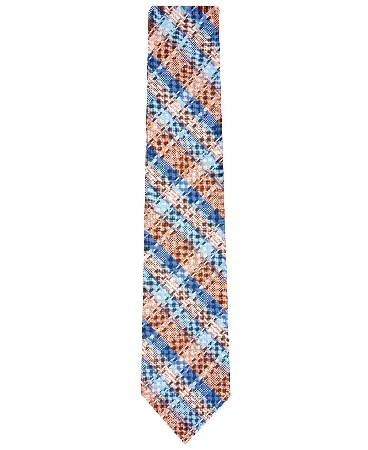 Perry Ellis Woodruff Plaid Tie Orange