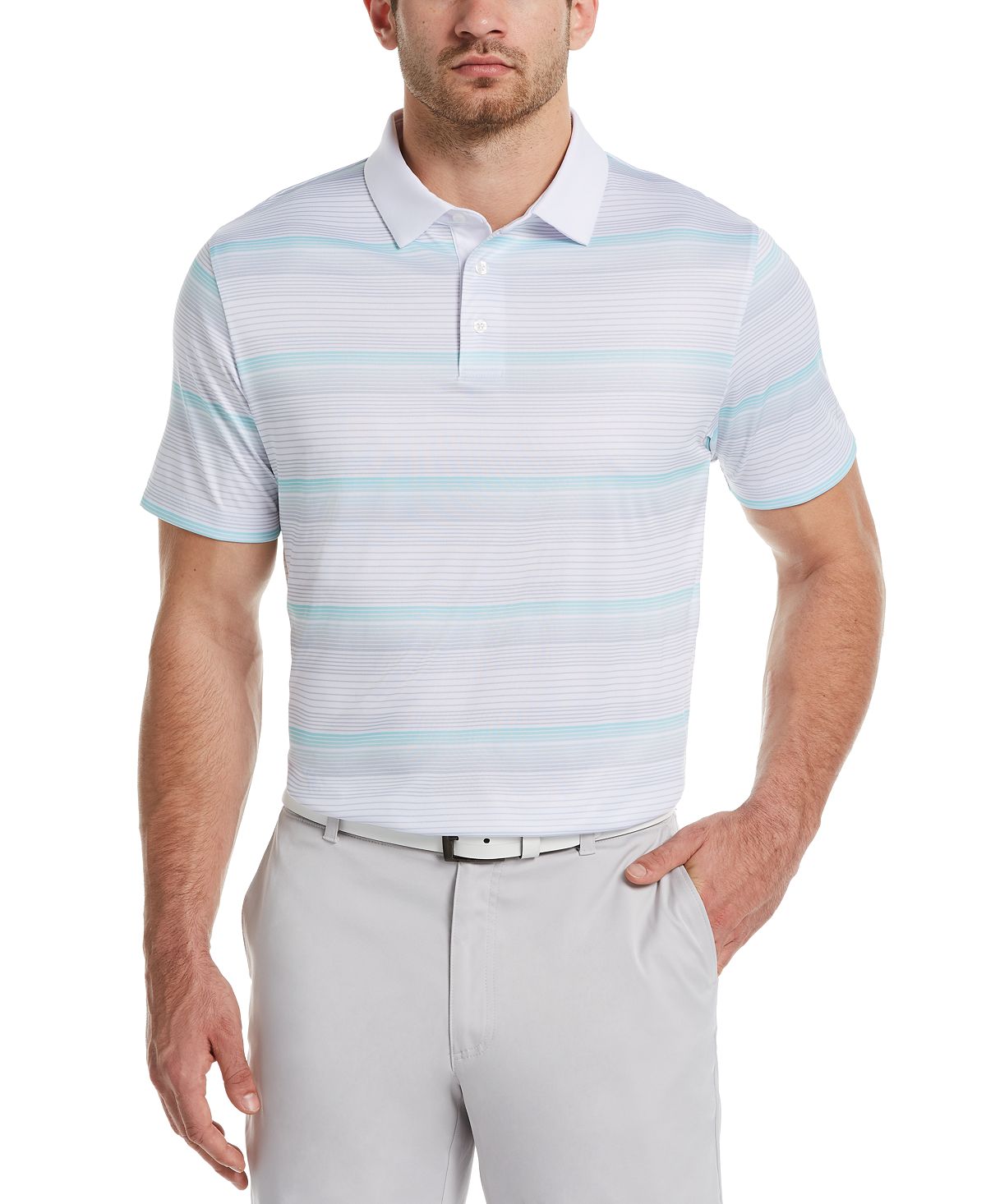 Pga Tour Gradient-stripe Golf Polo Bright White/Blue – CheapUndies