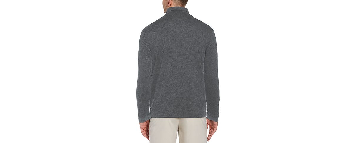 Pga Tour Jacquard Long-sleeve Polo Grey Heath