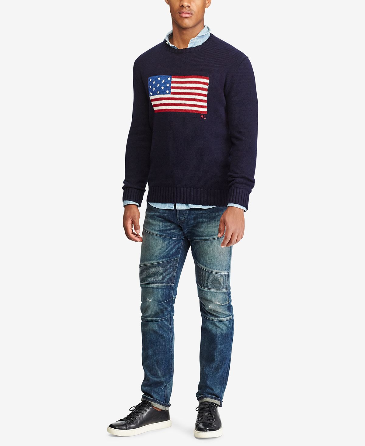 Polo Ralph Lauren American Flag Cotton Sweater Navy – CheapUndies