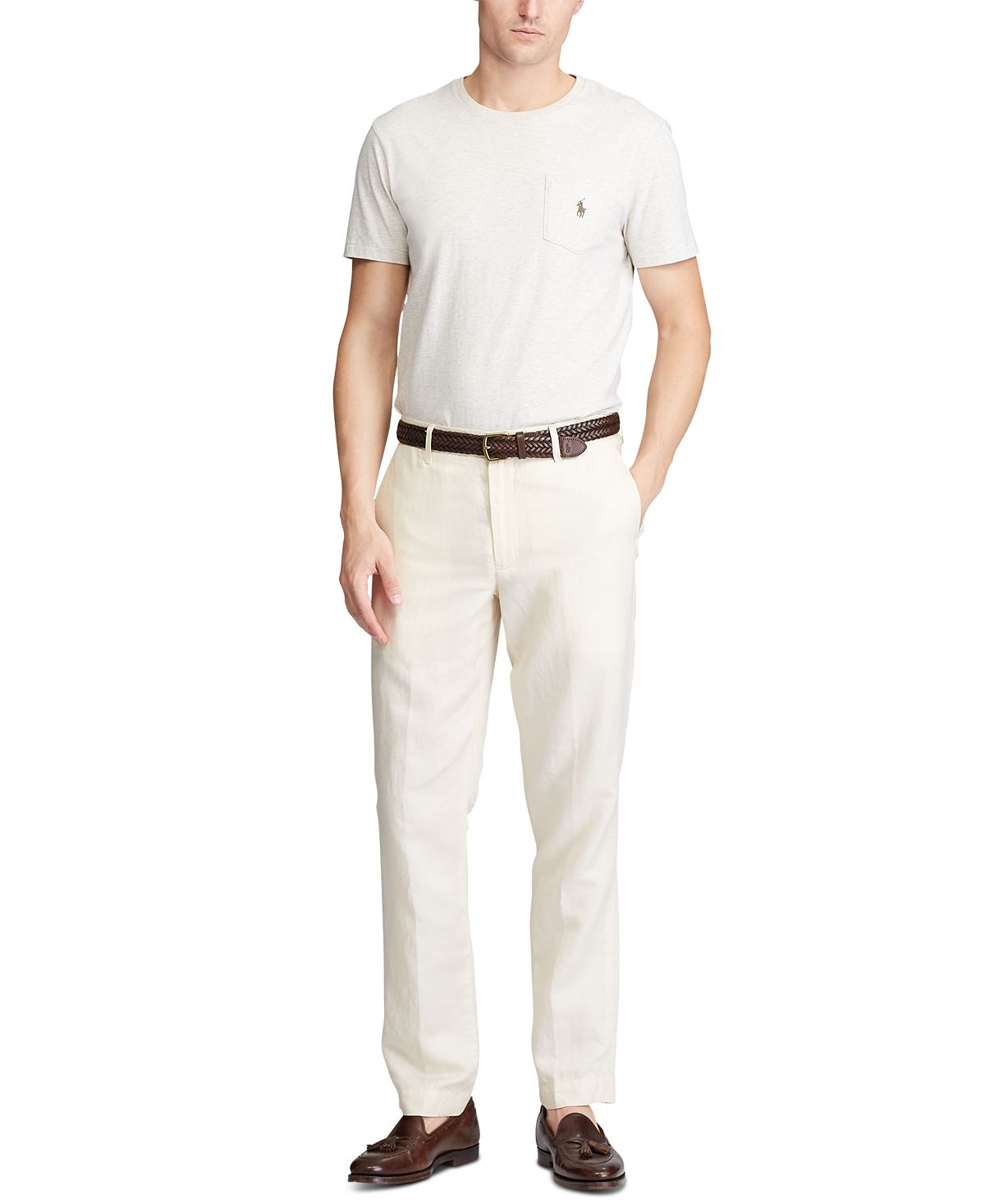 Polo Ralph Lauren Big & Tall Straight Fit Linen-blend Pants Andover Cream