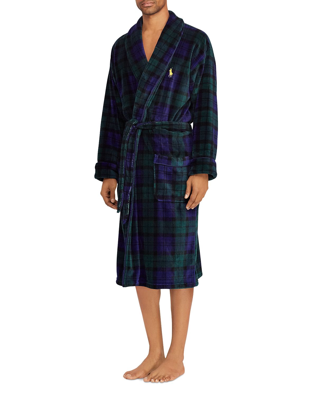 Polo Ralph Lauren Plush Plaid Robe Blackwatch Plaid