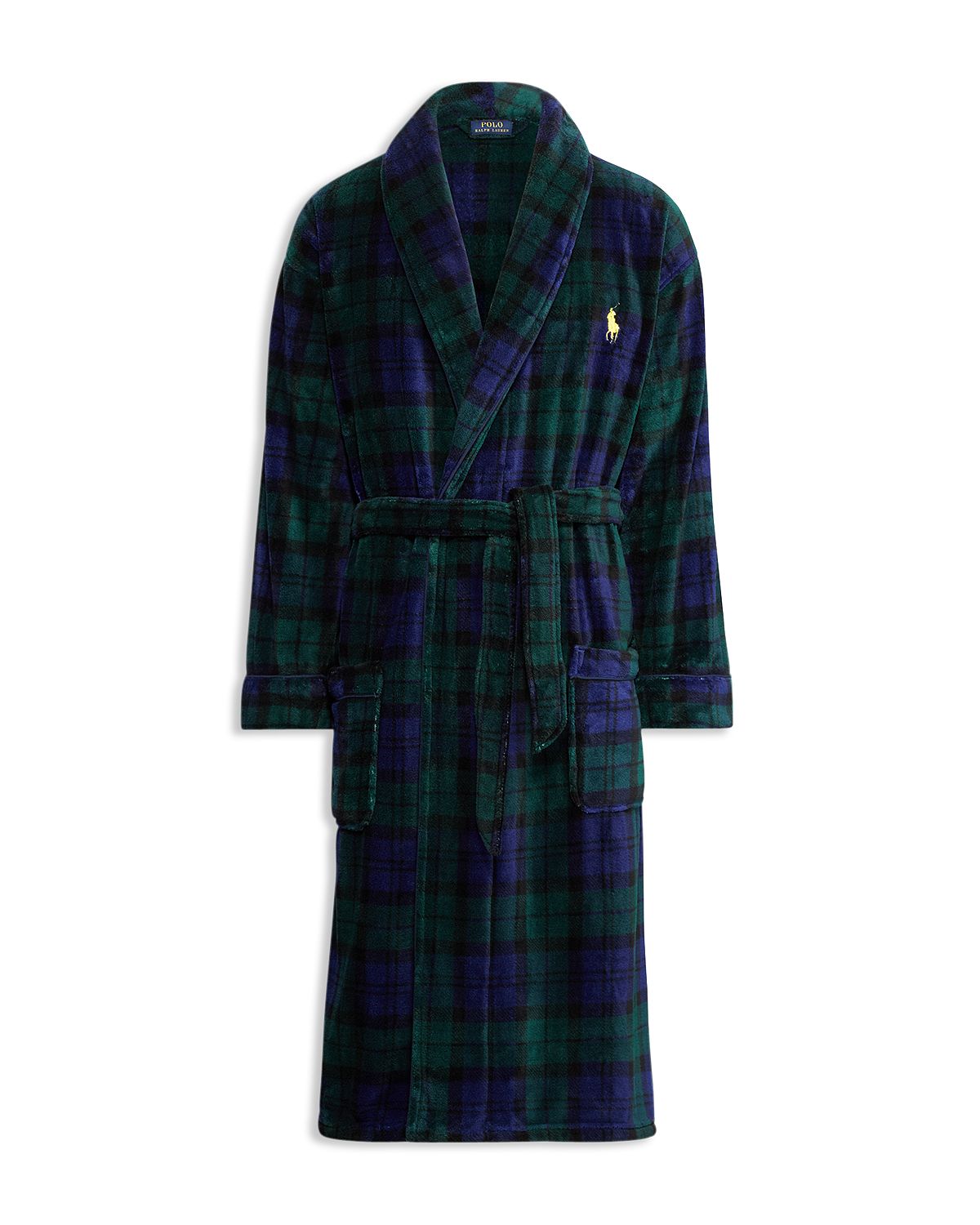 Polo Ralph Lauren Plush Plaid Robe Blackwatch Plaid