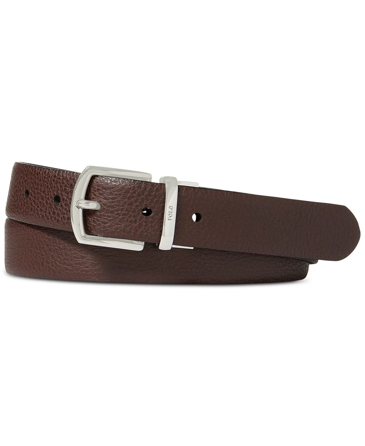 Polo Ralph Lauren Reversible Pebble Leather Belt Dark Brown/black