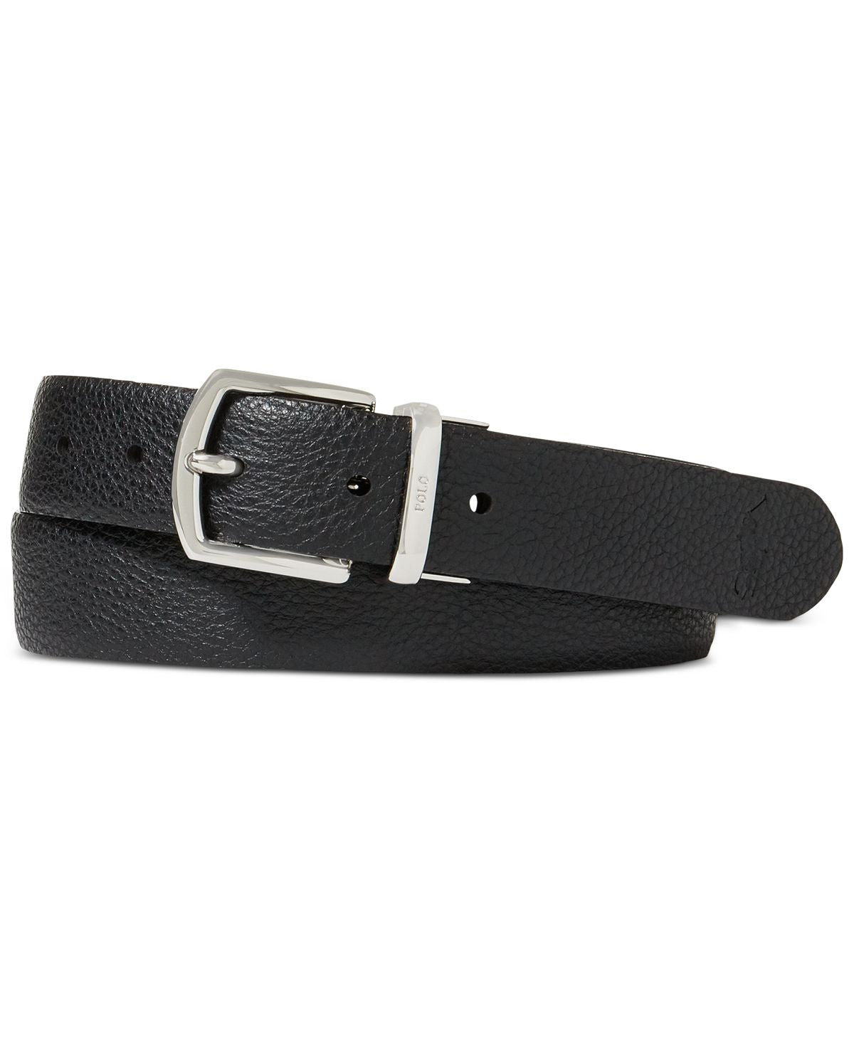 Polo Ralph Lauren Reversible Pebble Leather Belt Dark Brown/black