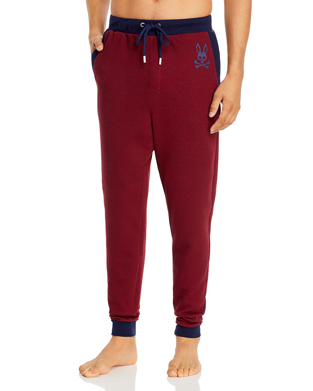 Psycho Bunny Lounge Waffle-knit Jogger Pants Pinot