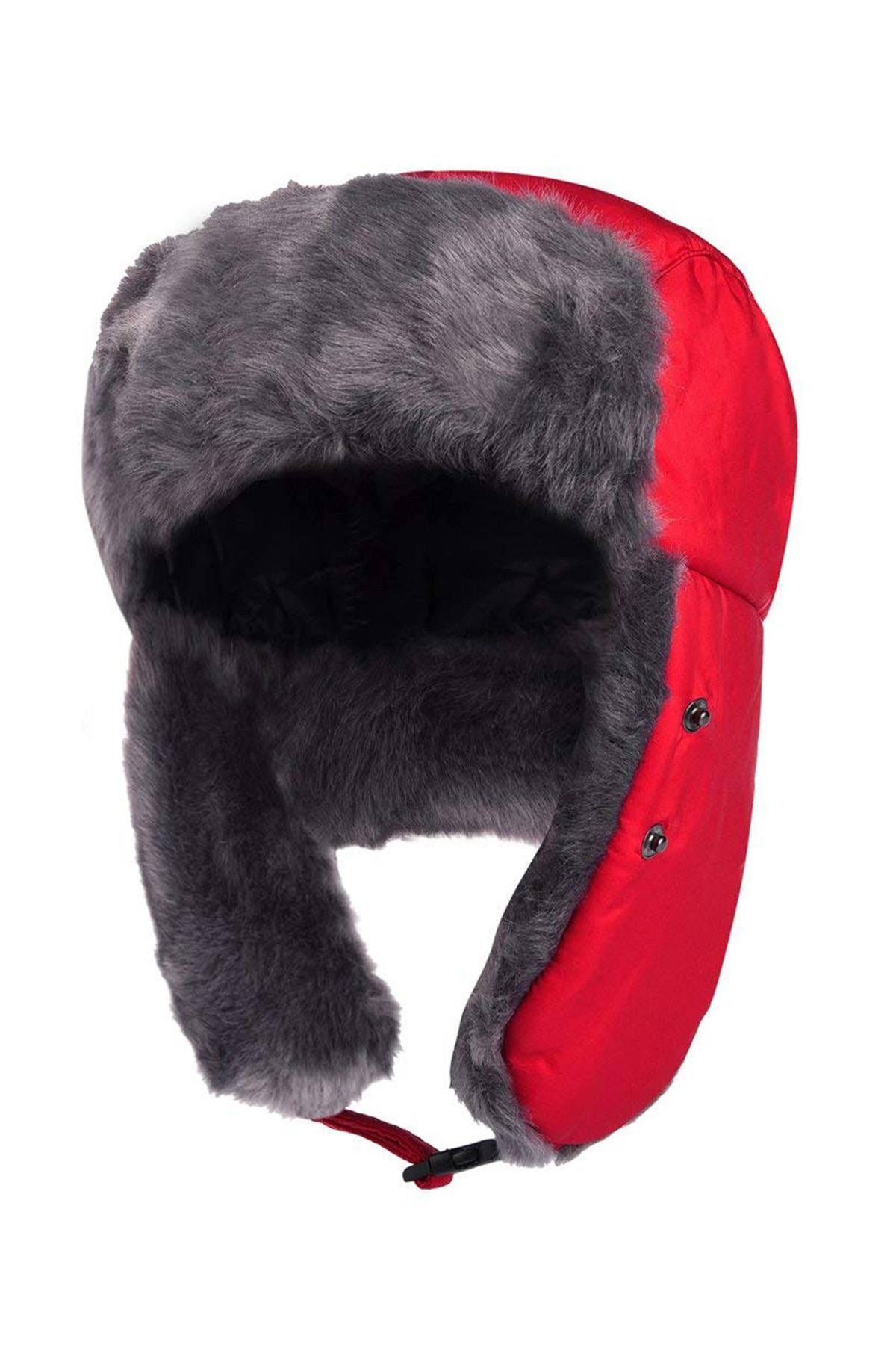 Red Unisex Trooper Trapper Hat/Mask – CheapUndies