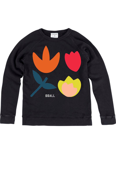 Rxmance Unisex Black Buds Crew Neck Sweatshirt