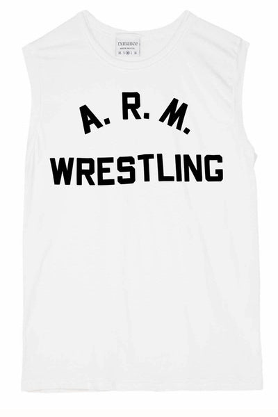 Rxmance Unisex White Arm Wrestling Muscle T