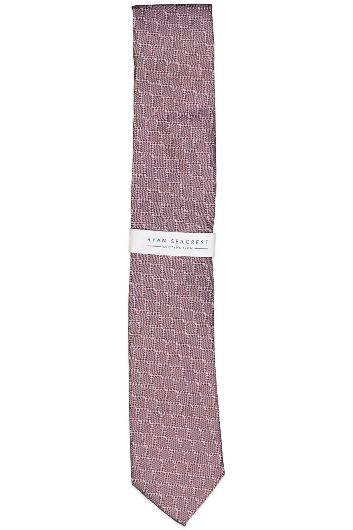 Ryan Seacrest Distinction  Sovana Grid Slim Silk Tie Pink