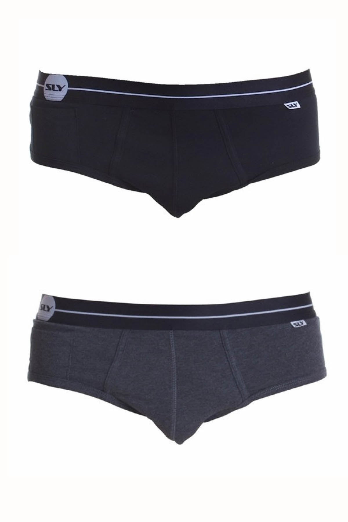 SLY Black/Grey Pocket Brief 2-Pack