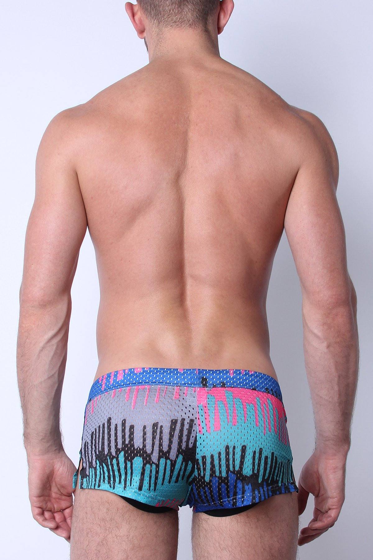 Safari Swim Short with Jockstrap Blue Drip