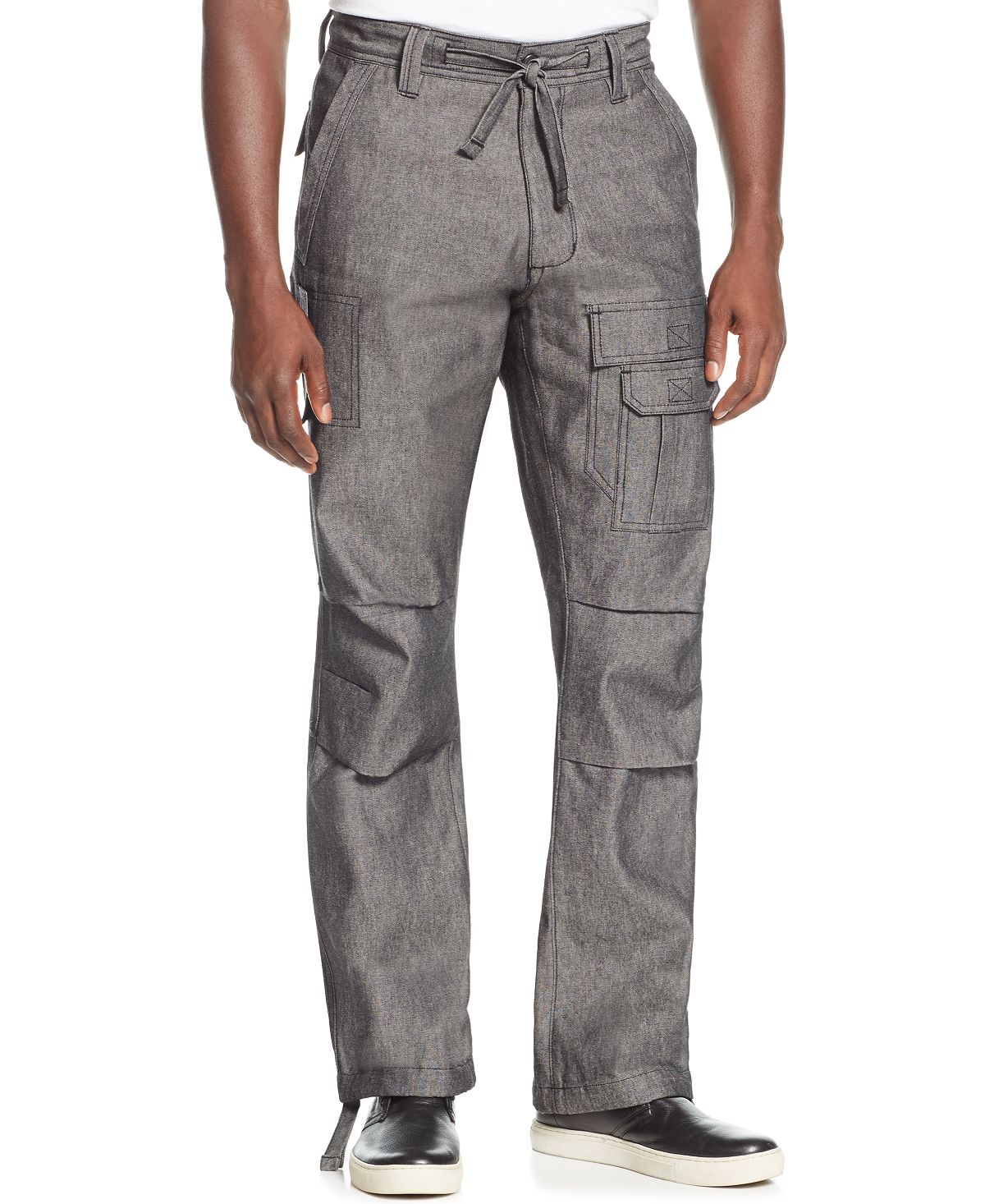 Sean John Pleat Pocket Flight Cargo Pants Raw Black