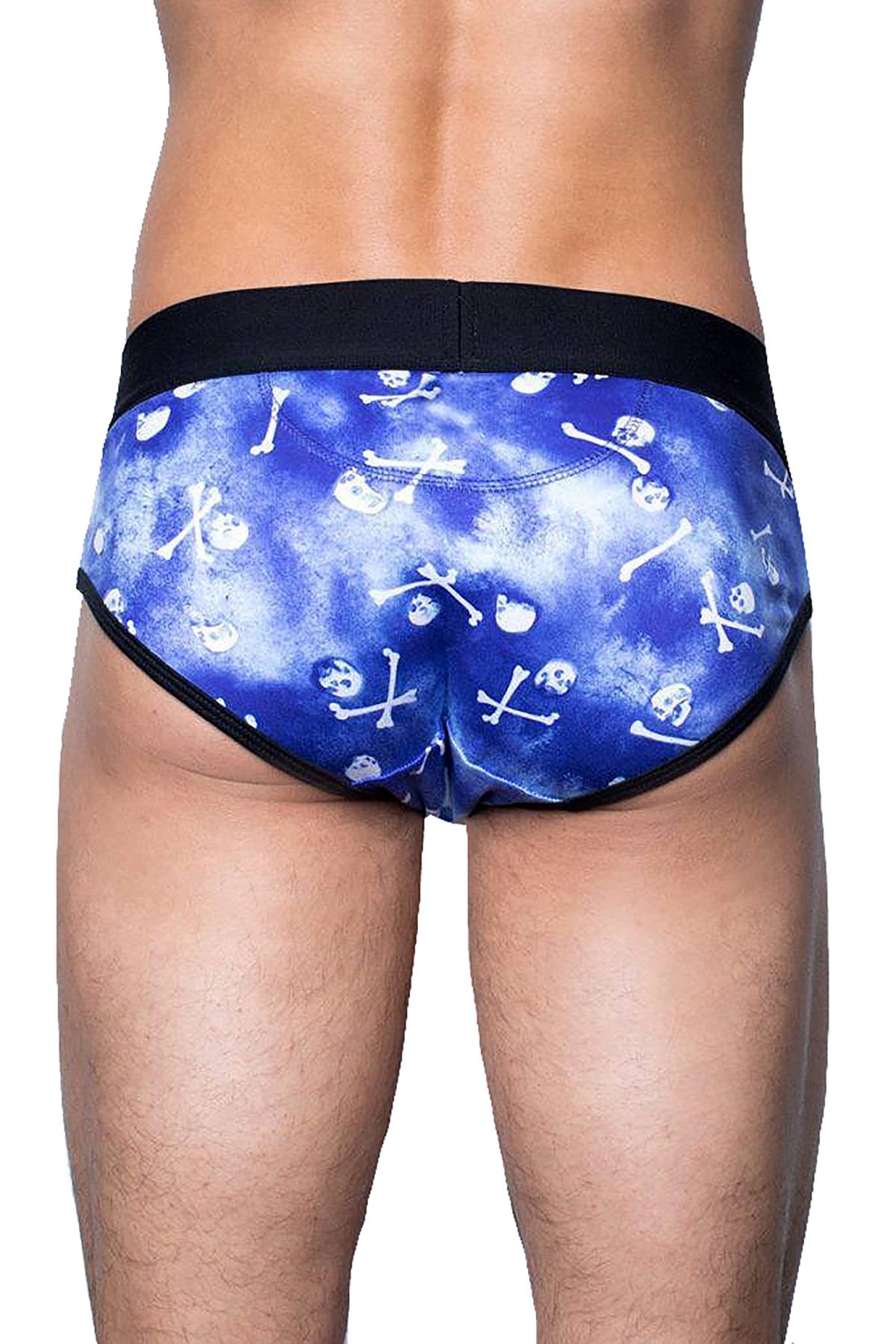 Skull & Bones Heather-Grey Tiny-Skull-Print Boxer Brief – CheapUndies