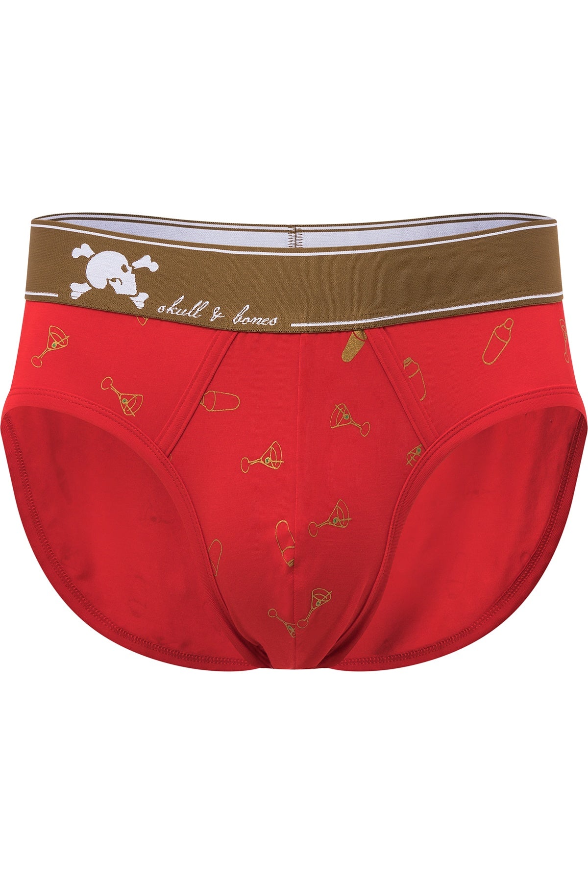 Skull and Bones Red Martini Shaker Foil Brief