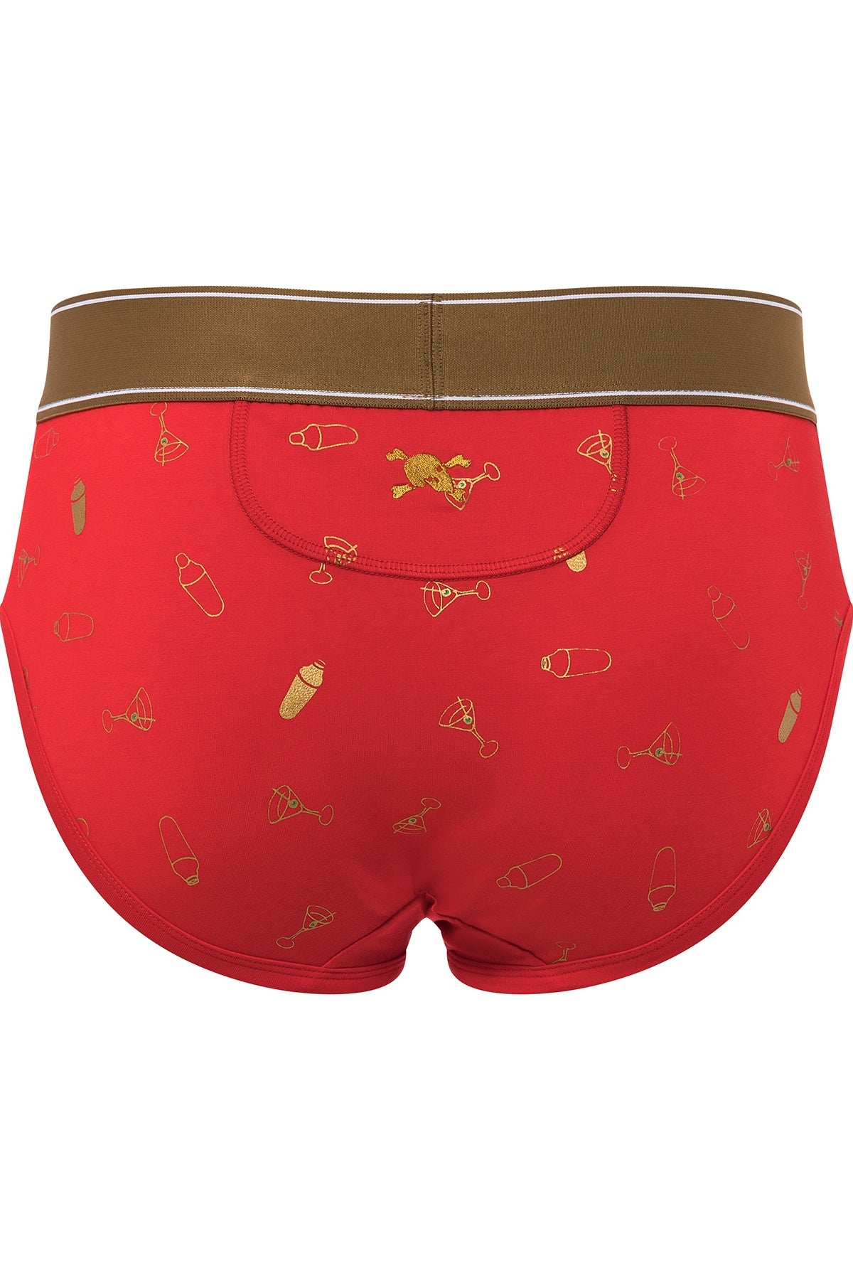 Skull and Bones Red Martini Shaker Foil Brief