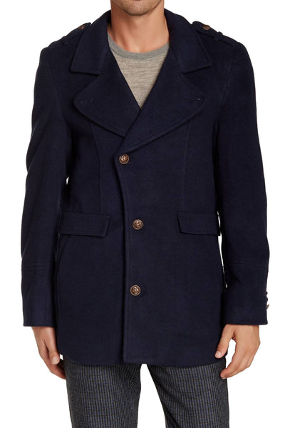 Smash Navy Notch Collar Coat