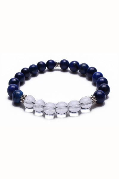 Something Strong Navy/Clear Beaded Bracelet