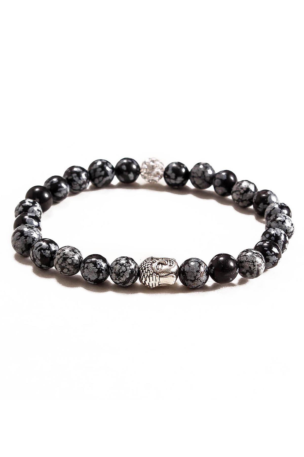 Something Strong Snowflake Stone Beaded Buddha Bracelet