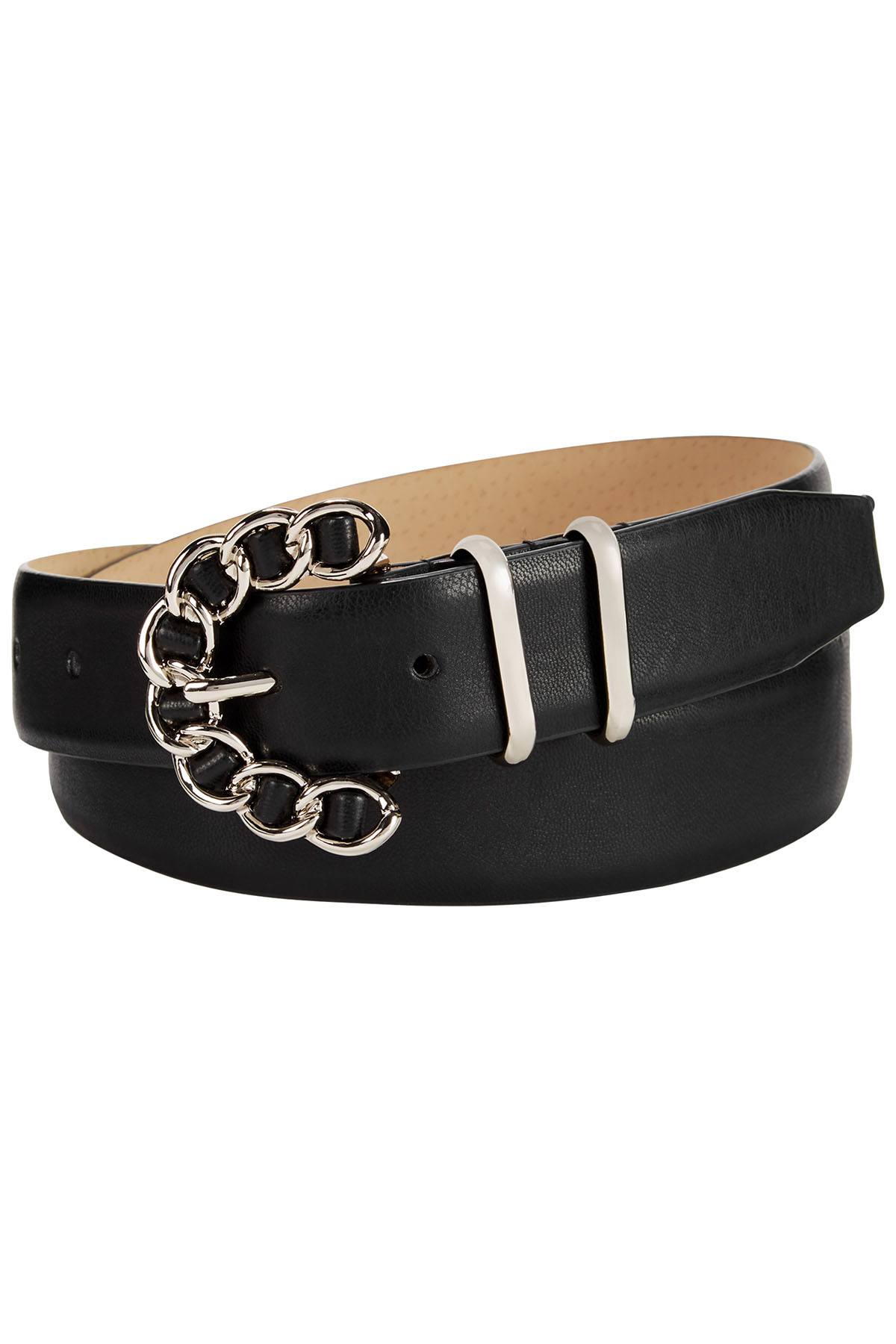 Steve Madden Black Chain Buckle Belt