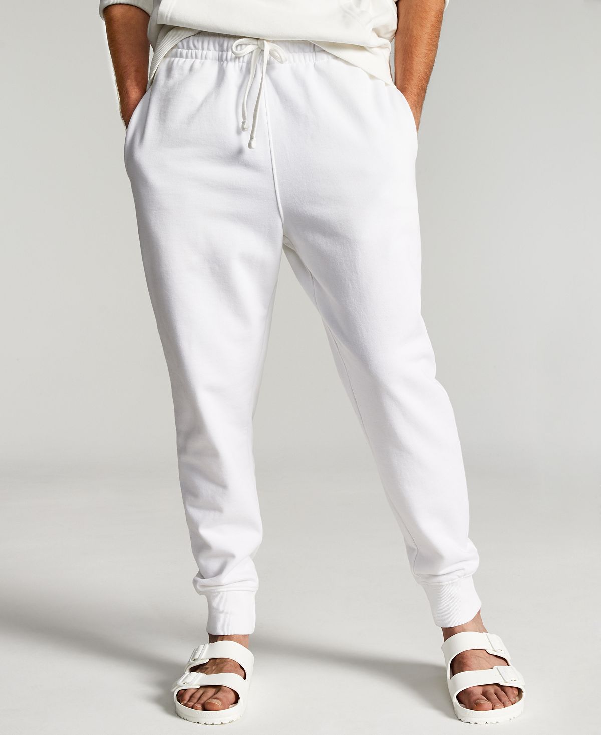 Sun + Stone Sun + Stone Garment-washed Fleece Joggers Bright White