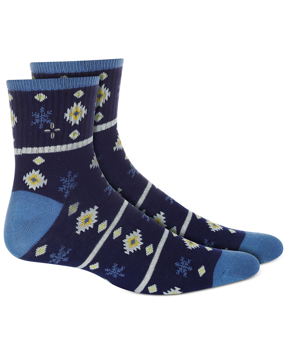 Sun + Stone Sun + Stone Snowflake Half-calf Socks Blue Snowflake ...