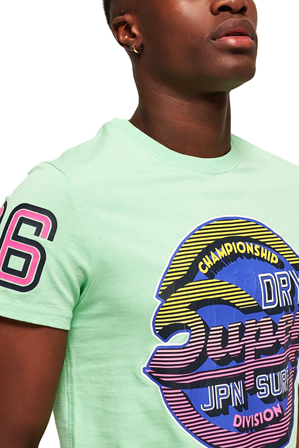 SuperDry Bleached Ultra-Mint Sticker Tab Tee