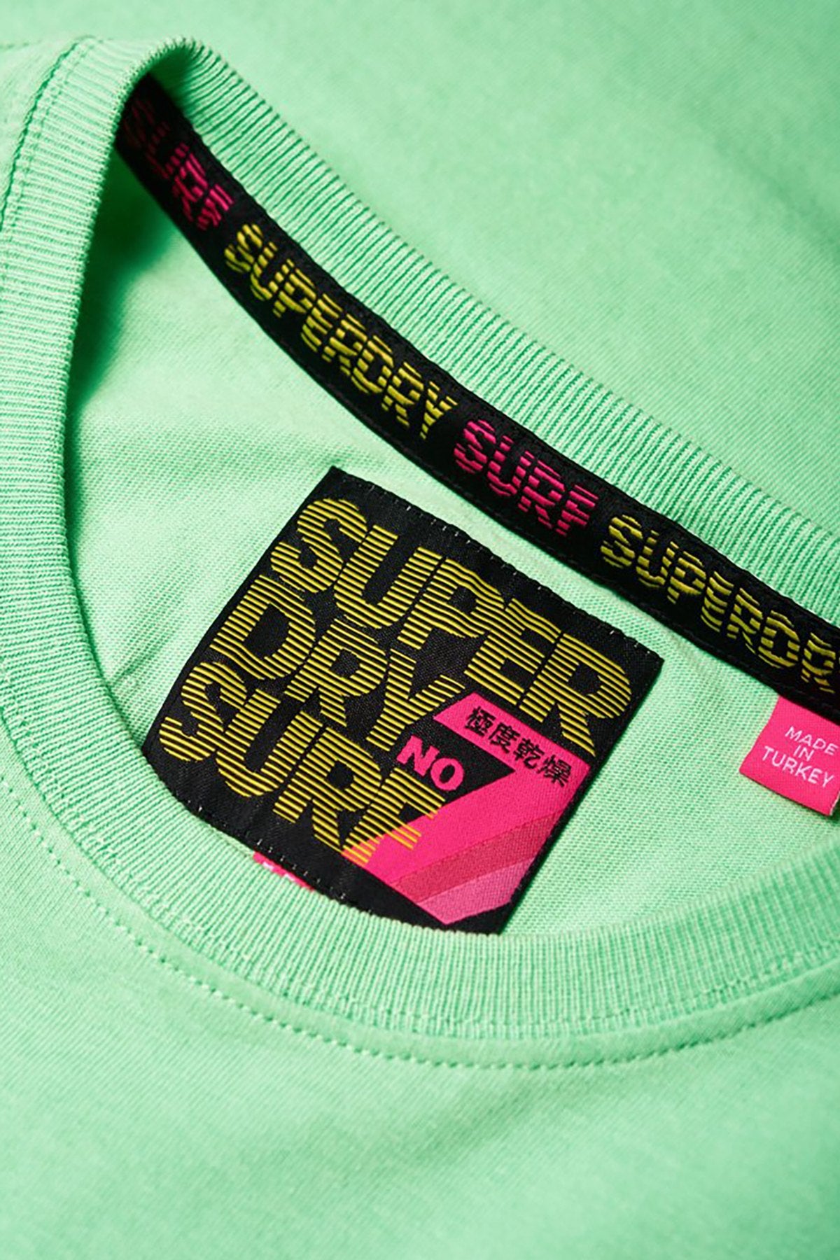 SuperDry Bleached Ultra-Mint Sticker Tab Tee