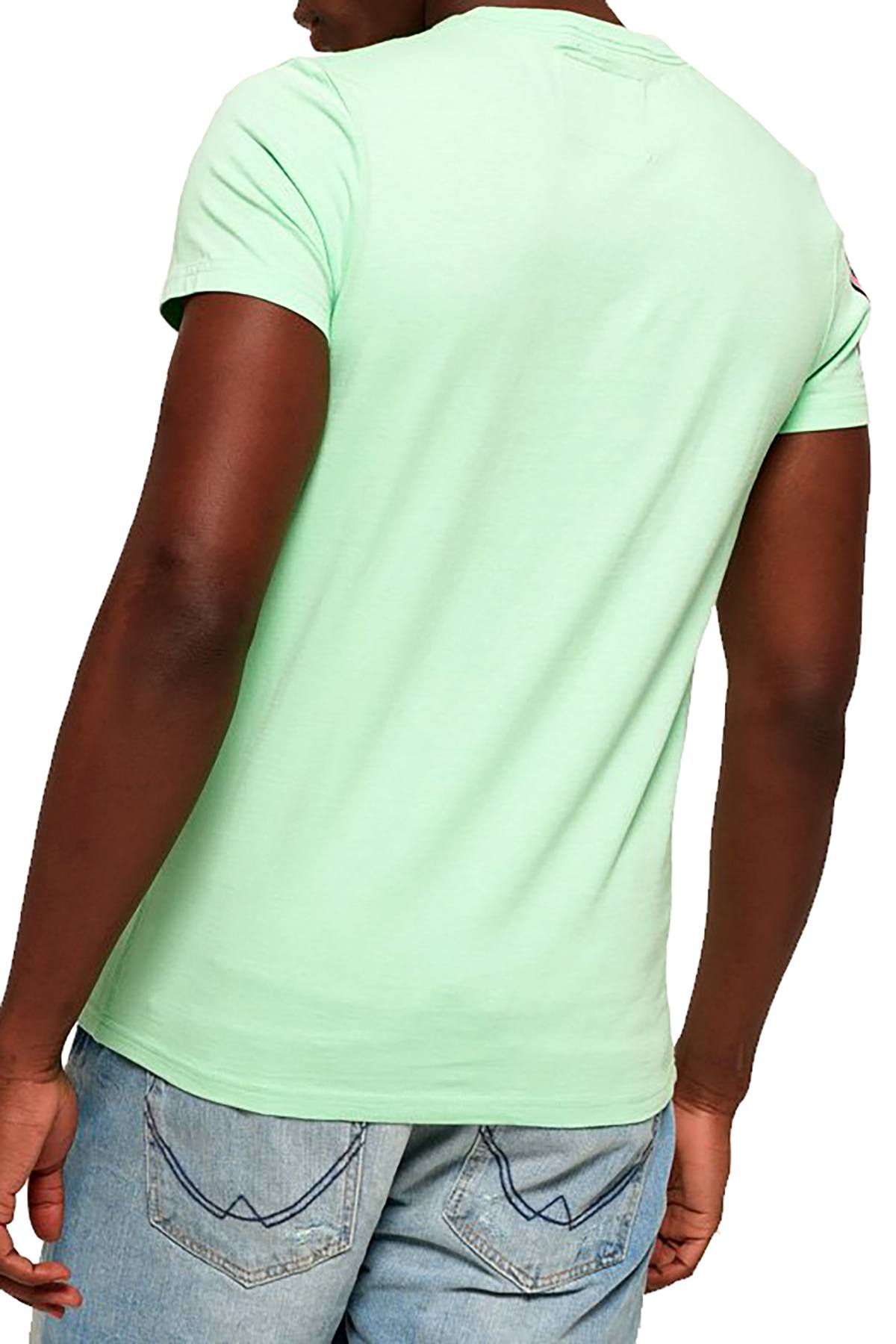 SuperDry Bleached Ultra-Mint Sticker Tab Tee