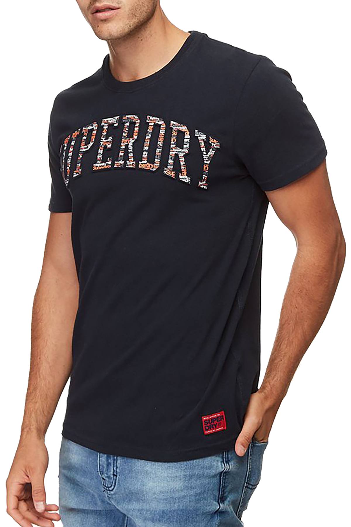 SuperDry Eclipse-Navy Varsity AOP Embossed T-Shirt – CheapUndies