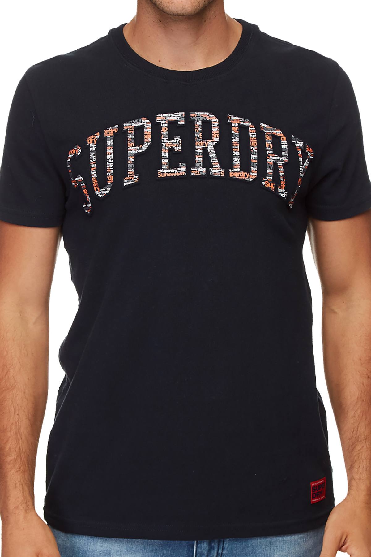 SuperDry Eclipse-Navy Varsity AOP Embossed T-Shirt