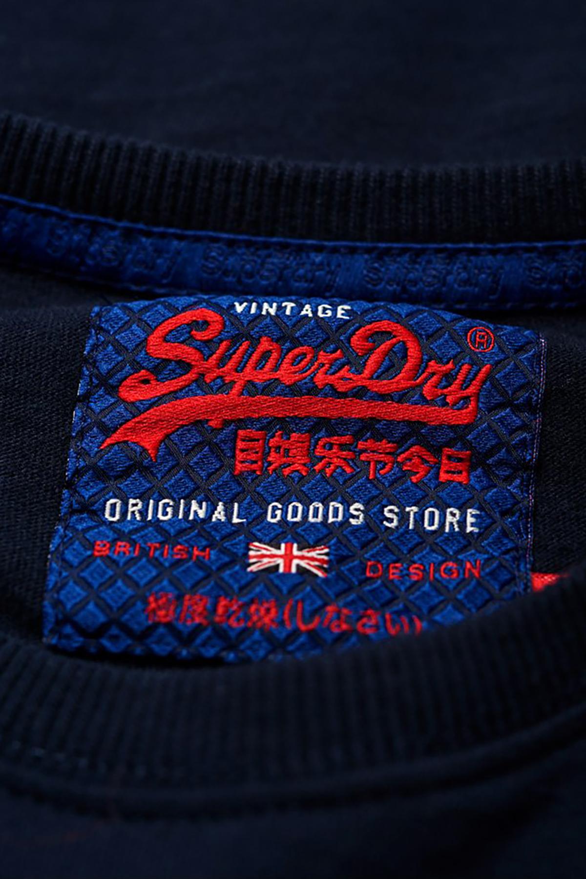 XL – Authentic SuperDry Long-Sleeve T-Shirt Eclipse-Navy Vintage CheapUndies