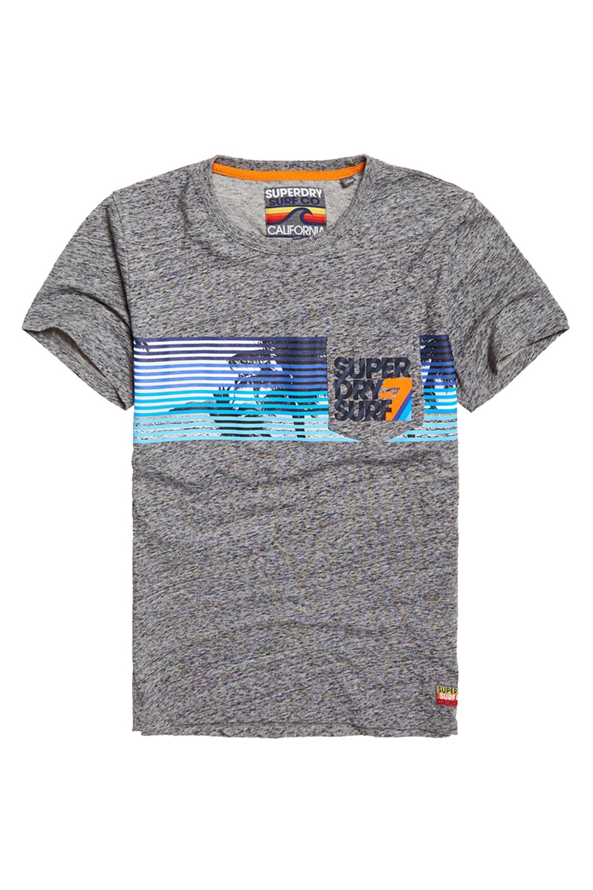 SuperDry Flint-Grey-Grit No.7 Surf Pocket T-Shirt