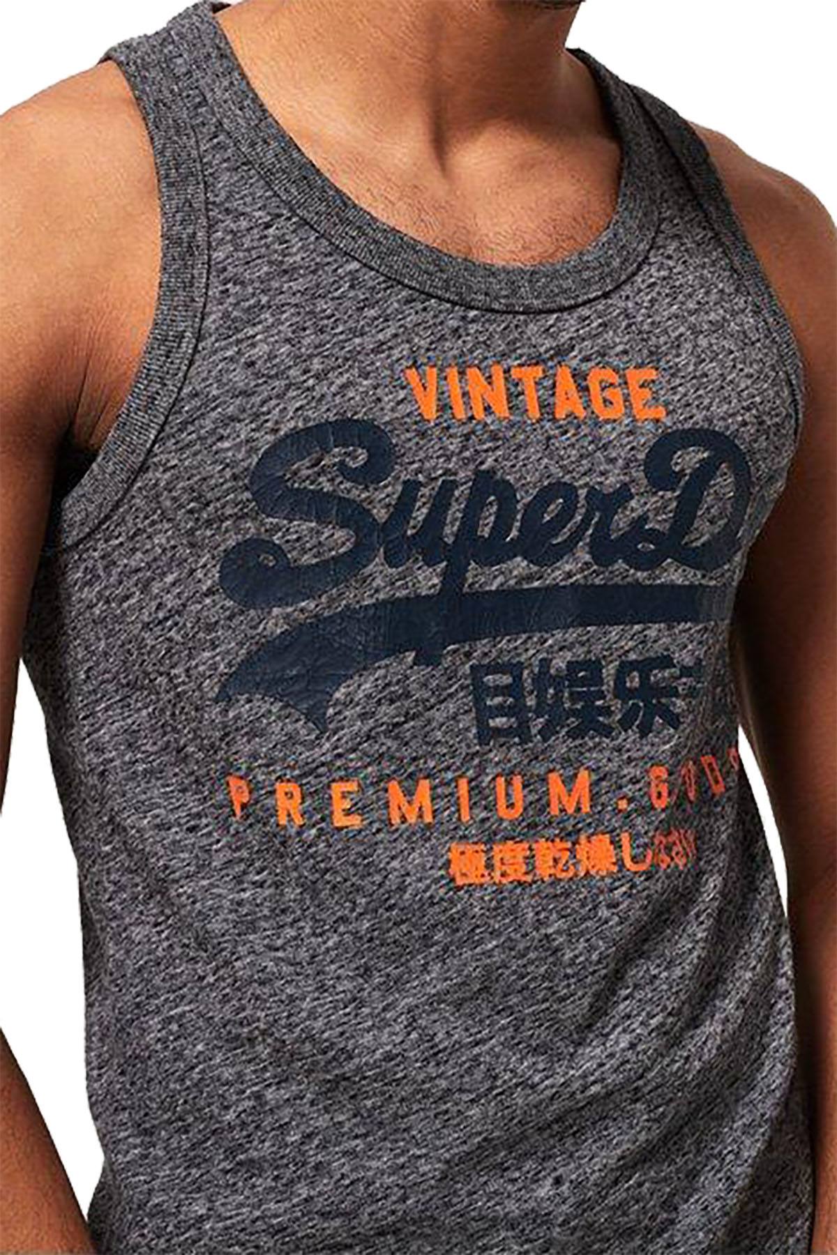 SuperDry Flint-Grey-Grit Premium Goods Duo Vest Tank