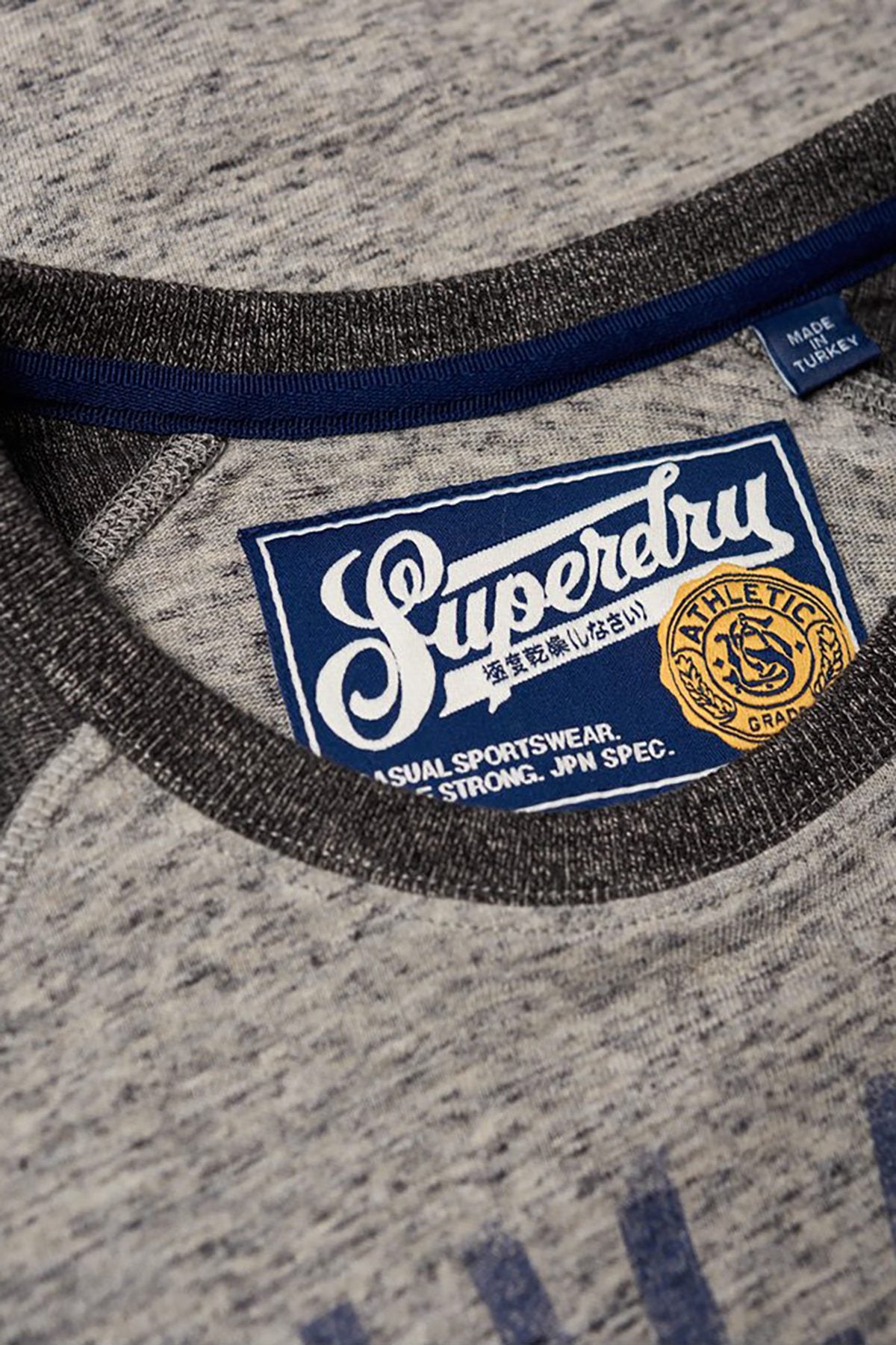 SuperDry Harbour-Grey Grindle Academy Raglan Tee