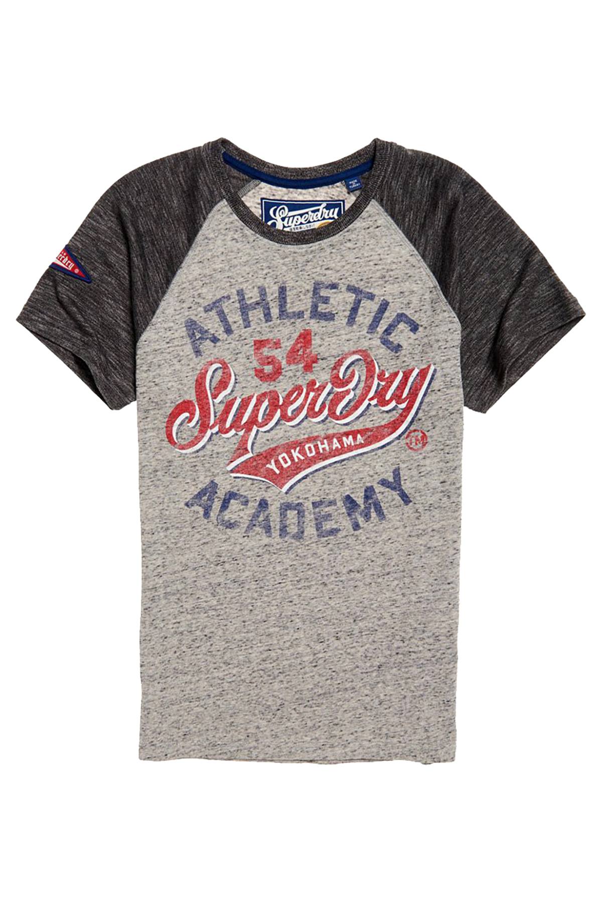 SuperDry Harbour-Grey Grindle Academy Raglan Tee