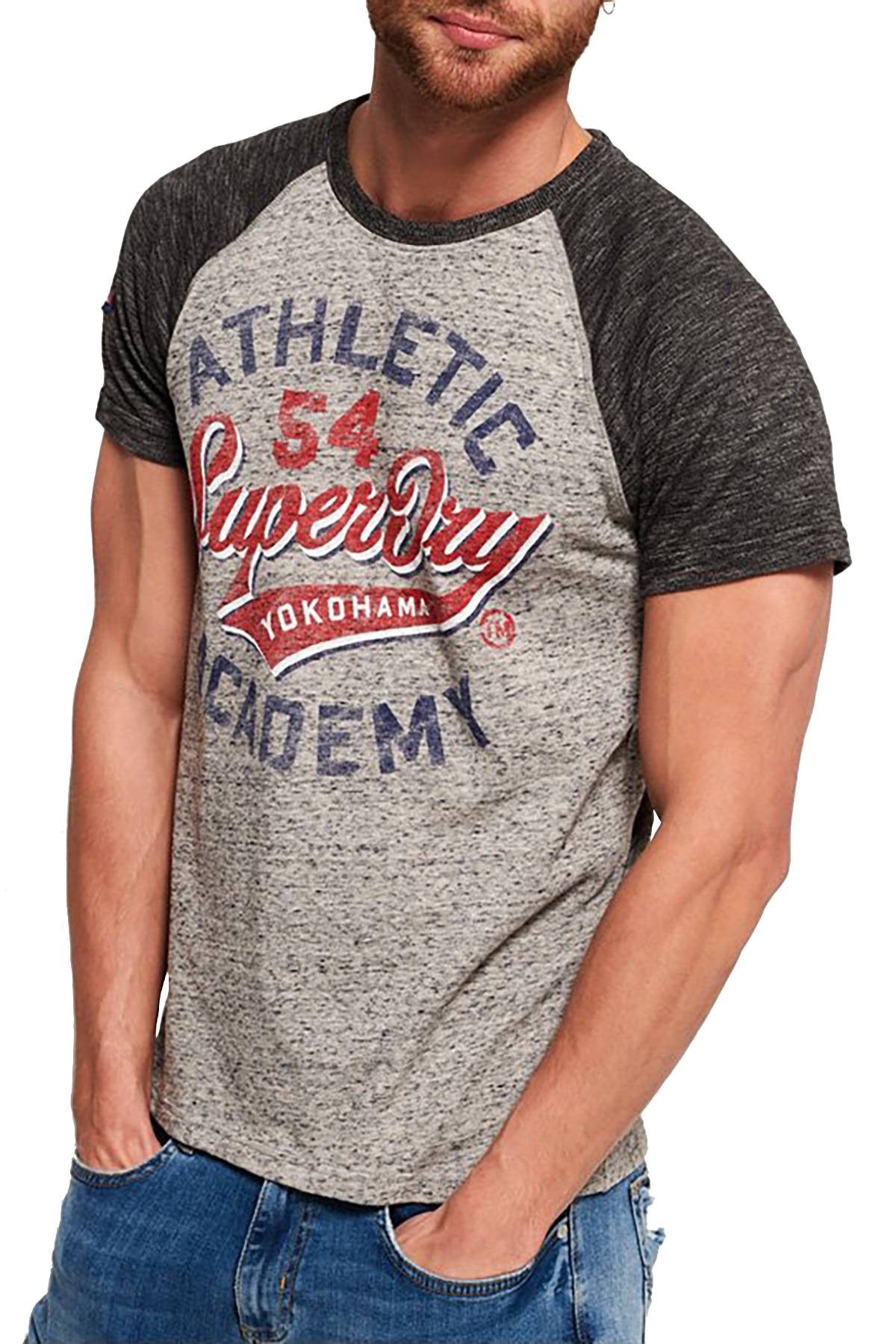 SuperDry Harbour-Grey Grindle Academy Raglan Tee