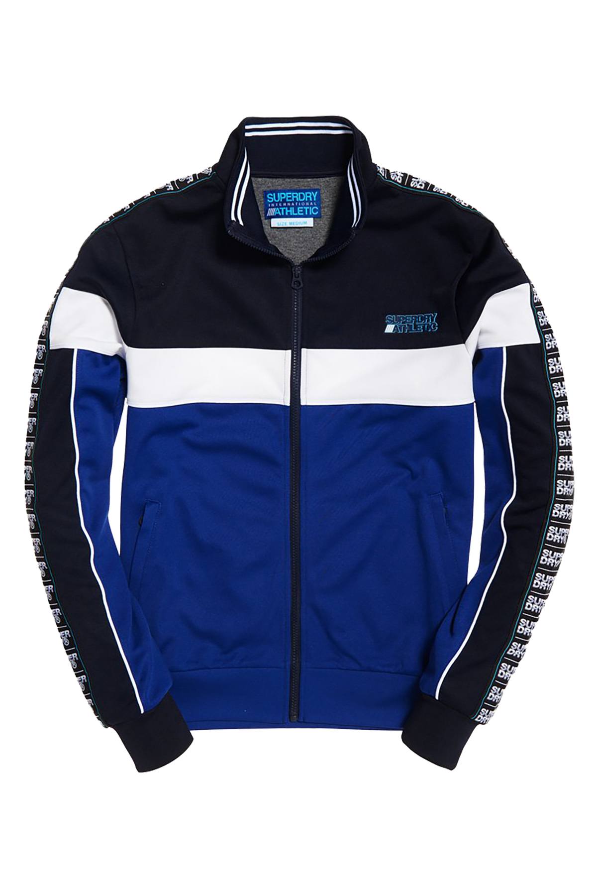 SuperDry Navy/Cobalt SD Tricot Panelled Zip Track Jacket