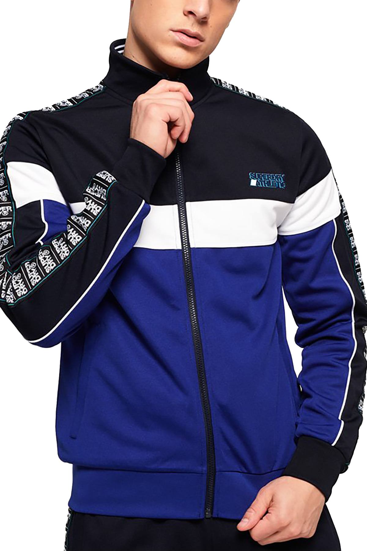 SuperDry Navy/Cobalt SD Tricot Panelled Zip Track Jacket