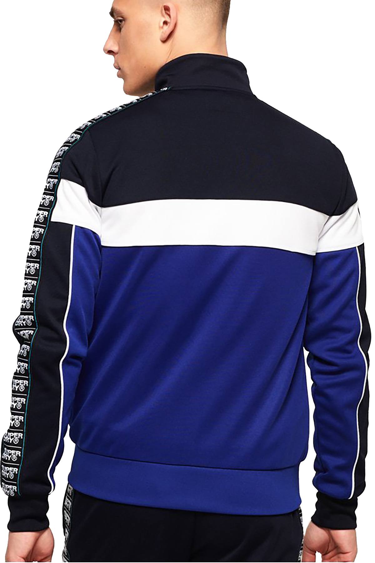 SuperDry Navy/Cobalt SD Tricot Panelled Zip Track Jacket