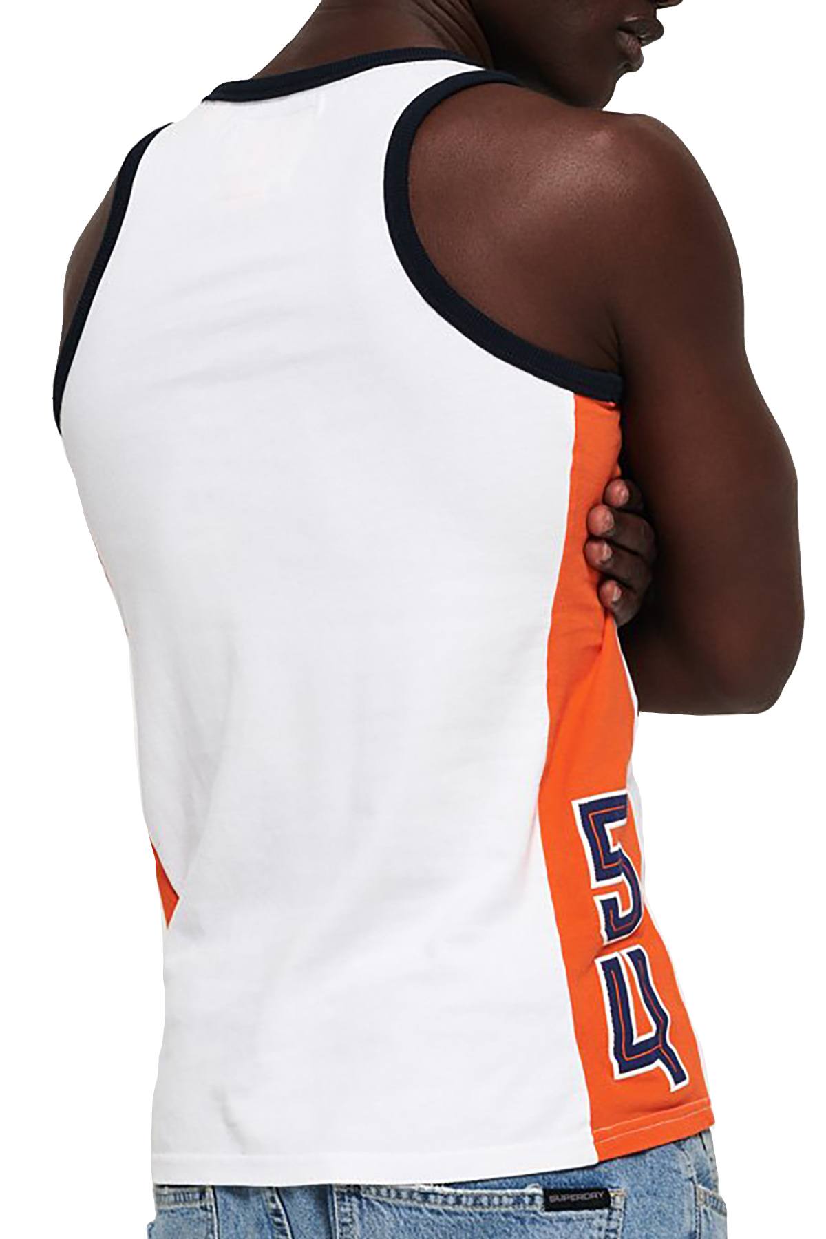 SuperDry Optic-White Retro-Stripe Vest Tank