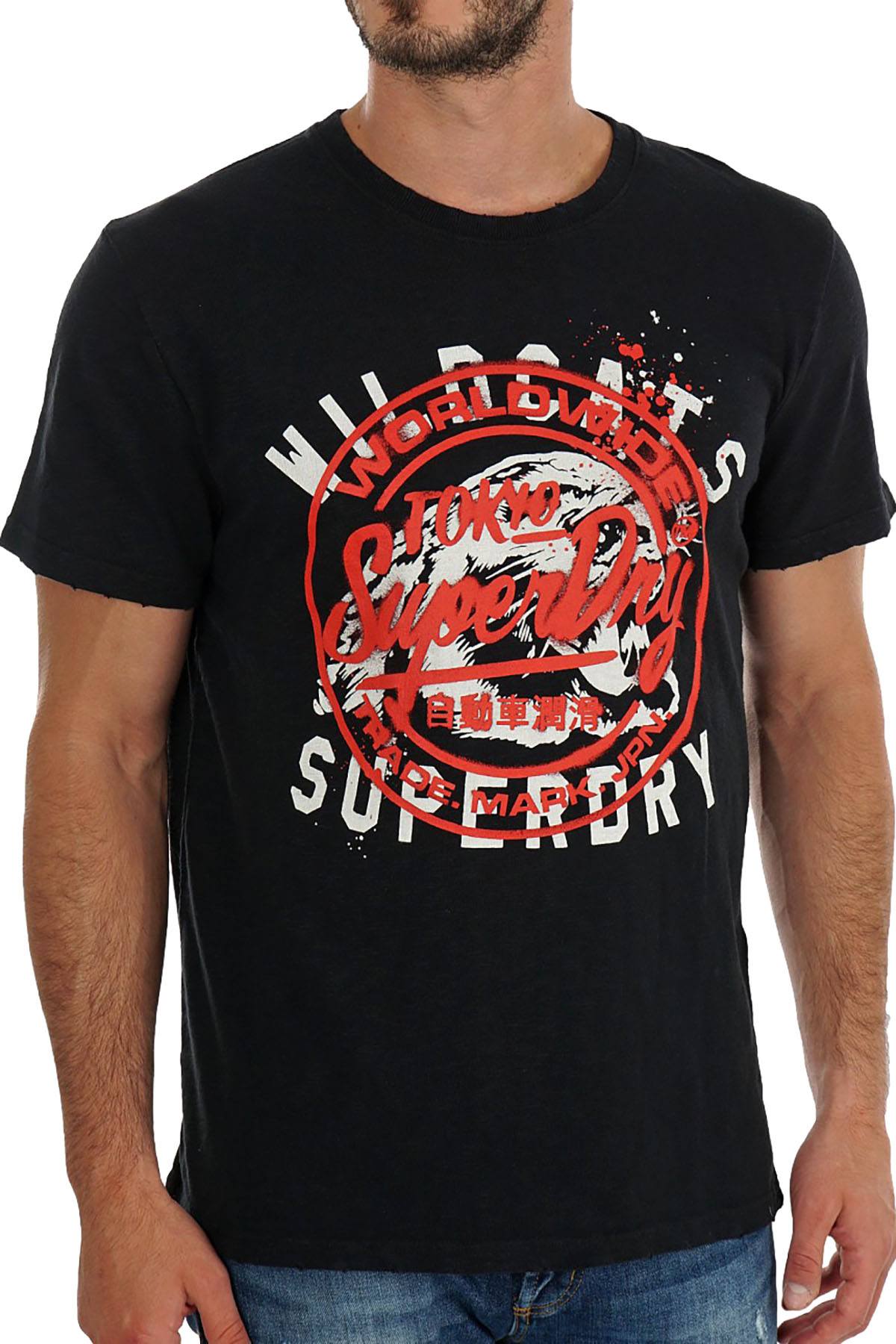 SuperDry Penny Royal Black Stencil T-Shirt