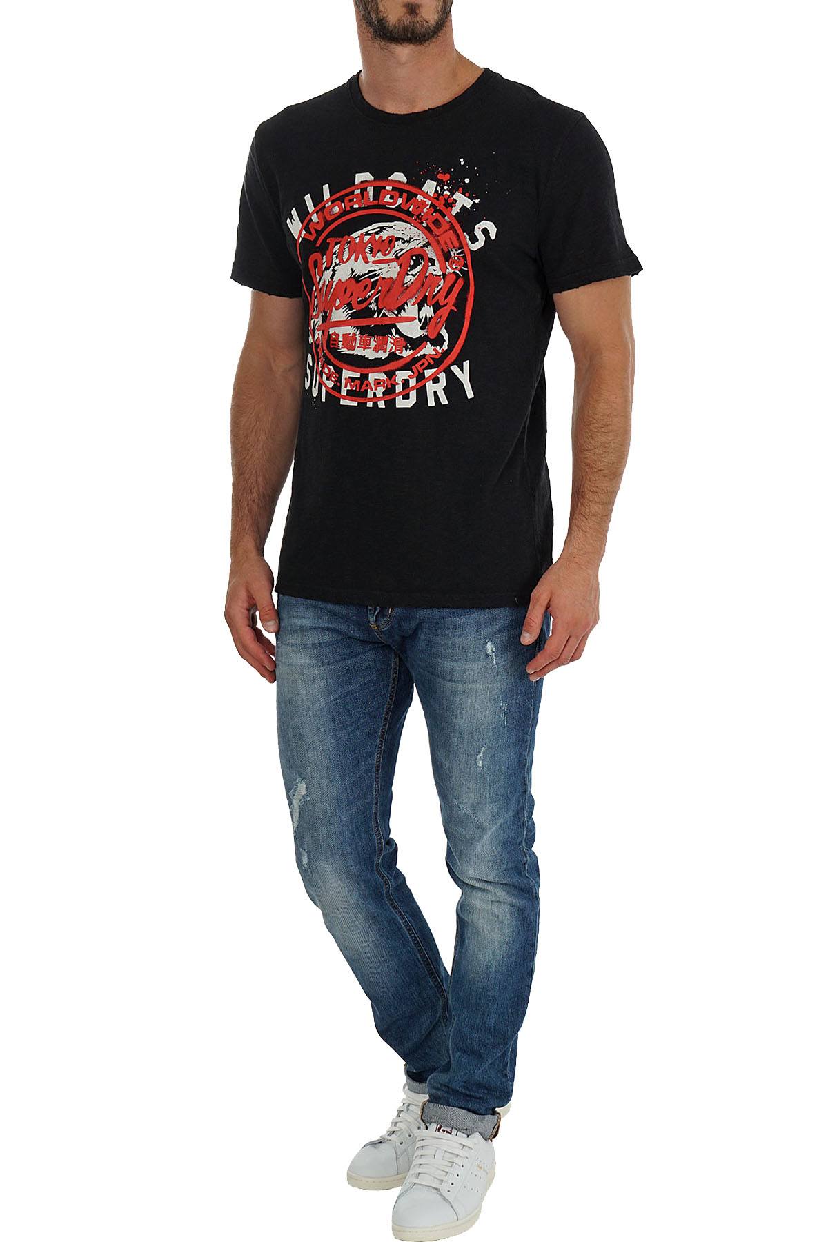 SuperDry Penny Royal Black Stencil T-Shirt