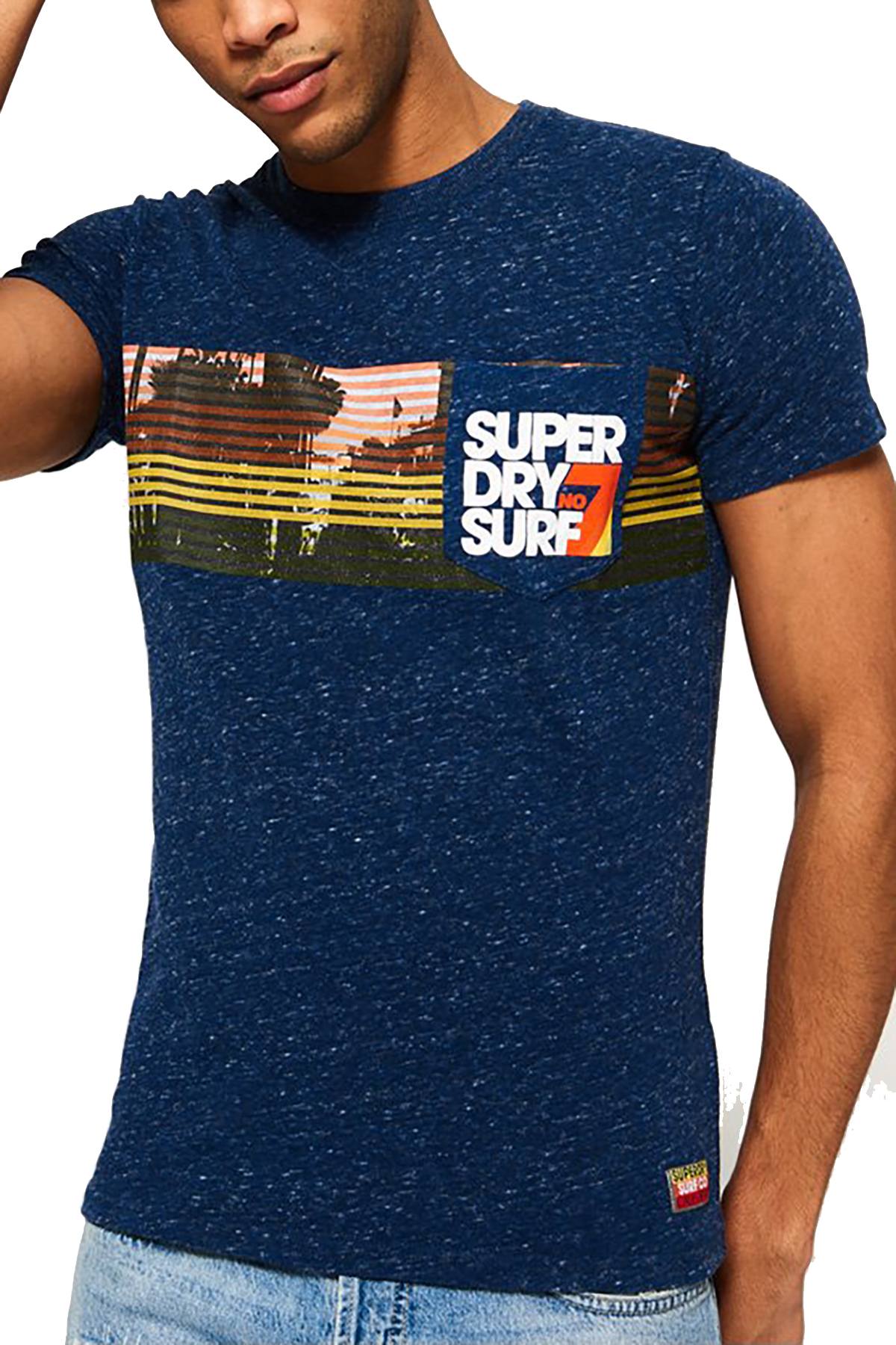 SuperDry Snowy-French-Navy No.7 Surf Pocket T-Shirt